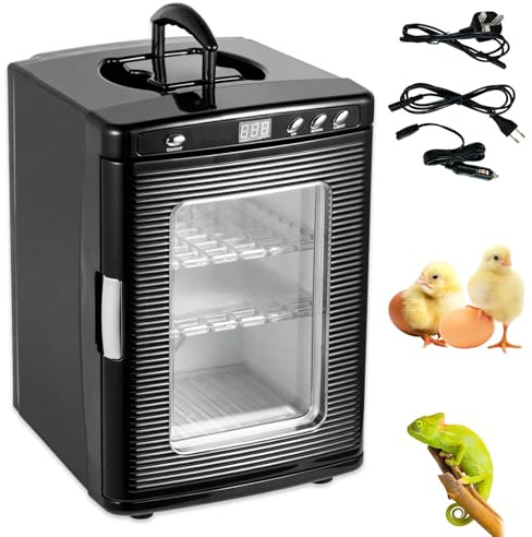 Incubators for Hatching Eggs, 25L Portable Reptile Incubator with 5°C-60°C Temp Control, 220V/60W Heating and Cooling, Easy to Use for Small Reptiles