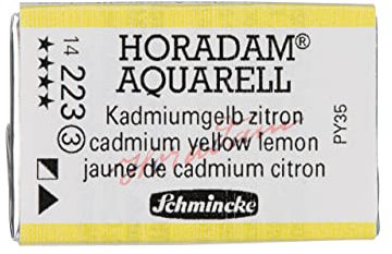 Schmincke – HORADAM® AQUARELL - feinste Künstler-Aquarellfarben, 224 Kadmiumgelb hell, 14 224 043, 1/1 Näpfchen