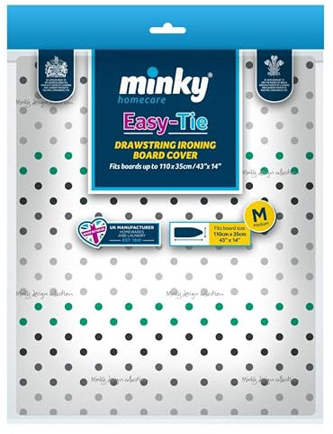 Minky PP22404131 Easy-Tie Drawstring Ironing Board Cover, Assorted Colour, 110 x 35 cm