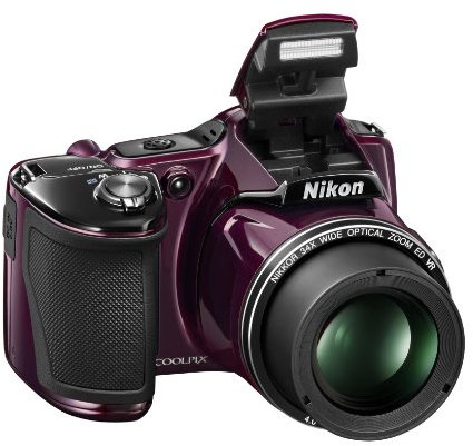 Nikon Coolpix L830 Digitalkamera (16 Megapixel, 34-Fach Opt. Zoom, 7,6 cm (3 Zoll) RGBW-LCD-Display, bildstabilisiert, Dynamic-Fine-Zoom, Full-HD) aubergine