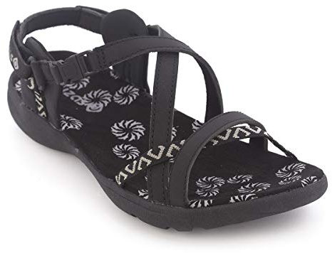 Izas - Sandalias de Senderismo para Mujer - Sandalias de Trekking con Cierre de Ajustable - Transpirables, Cómodas y de Secado Rápido - Ancelle Color Negro y Plateado - Talla 38