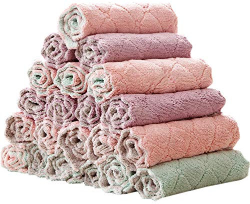 Egosy Chiffons de Nettoyage en Bambou pour Le Nettoyage dans la Cuisine et la Maison Chiffons en Bambou Chiffons de Nettoyage, torchons Lavables