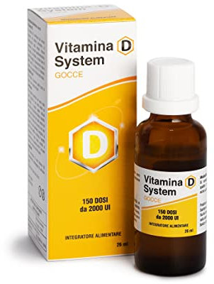 System, Vitamina D Gocce, Integratore Alimentare Utile per Proteggere il Nostro Organismo, Integratore Difese Immunitarie, Confezione con 150 dosi da 2000 UI, 60g