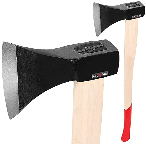 KOTARBAU® Ascia forgiata 2,5 kg Lunghezza totale 794 mm con manico in legno Ascia per spaccare il legno Ascia da spaccatura Martello da spacco Accetta per taglialegna