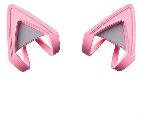 HUIYUN HUYUN Kattkattöron i silikon härliga fästbara tillbehör hörlurar kompatibla med Razer Kraken 2019, Kraken TE headset (rosa)