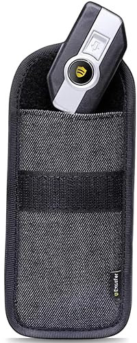 EXOSFER – Keyless Go Schutz Autoschlüssel, RFID Blocker Schlüsseletui, Diebstahlsicherung und Faraday Tasche. Jeans Small, Einzelstück.