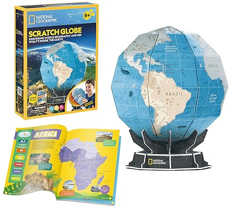 Puzzle 3D Globo Terráqueo - Puzzle 3D Niños +8 Años | Bola del Mundo | Globo Terraqueo Interactivo Niños 32 Piezas | Maquetas para Montar | Fácil Montaje
