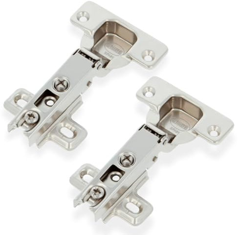 Amig - Pack de 2 Bisagras de Cazoleta | Recta | Montaje de Puertas de Muebles y Armarios de Cocina | Ø35 mm | Acero Niquelado | Apertura 110° | Plateado (Paquete de 2)