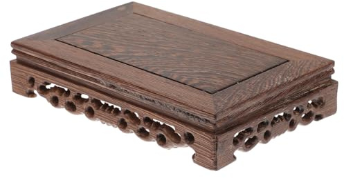 HOMSFOU 1 pieza rectangular de madera de ébano soporte de exhibición de madera bonsái pedestal de madera teteras base jarrones de madera soporte de madera soporte jarrones de madera soporte jarrón