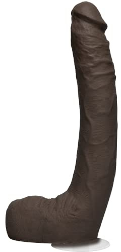 Doc Johnson Signature Series - Isiah Maxwell - 10 Inch Realistic ULTRASKYN Dildo with Removable Vac-U-Lock Suction Cup - F-Machine & Harness Compatible - for Adults Only, Chocolate