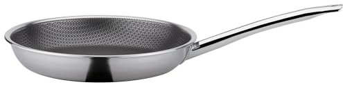 Spring Vulcano Cut Resist PURE Ø 32 cm, Edelstahl, Antihaftbeschichtet, 100% PFAS frei, Induktionsgeeignet, 5-Lagen Mehrschichtmaterial, Kratzfest, Ofen feste Bratpfanne