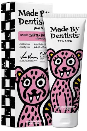 Made By Dentists - Toothpaste for Kids - Cheetah Dust (Strawberry) 3 Pack