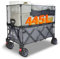 TMZ XXXL Bollerwagen Faltbar 445L 120KG Belastbar, Faltbarer Bollerwagen mit Dach und Bremsen 18x10 cm Extra Breite Reifen Alle Gelände (Grau)