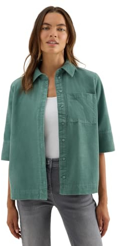 CECIL Damen 3412038 Cord Hemdbluse, Jewel Green, X-Large
