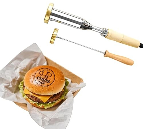 Tampon personnalisé en laiton avec logo pour hamburger, pain, noix de coco, flamme ouverte ou chauffage électrique pour boulangerie, café, restaurant