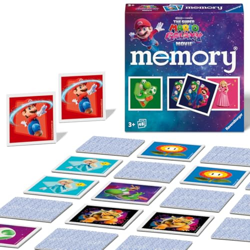 Ravensburger Super Mario 2 Mini Memory Game - Matching Picture Snap Pairs Game For Kids Age 3 Years and Up