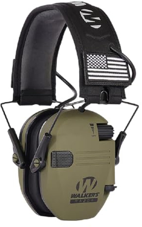 Casque antibruit actif pour la chasse – Écouteurs électroniques avec réduction du bruit – Casque pliable avec microphones directionnels – Arceau réglable – Prise externe