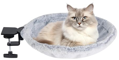 Sollee Cuccia per Gatti da Scrivania - Amaca Per Gattini Da Interno Supporta Fino A 23 Kg - Letto Da Scrivania Ergonomico Per Gatti Per Dormire E Relax | Posto Letto Morbido Per Adulti E