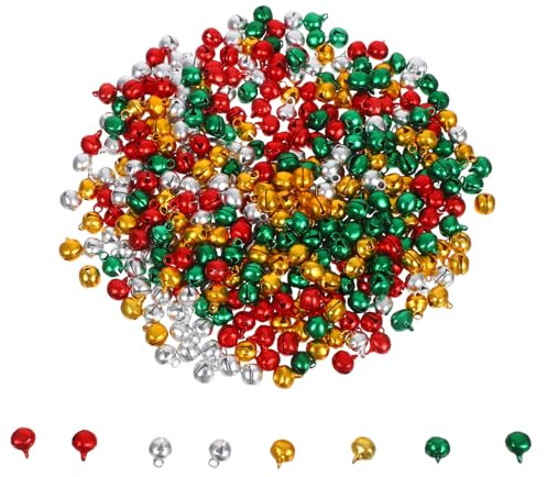 POPETPOP 400pezzi Campanellini Natalizi Mini Slitta Oro Argento Rosso per Collare di Cane e Gatto Decorazioni Forma di Campanella Sospesa Accessori per Vacanze Ciondolo Portachiavi Campanel