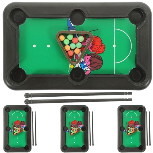 VICASKY Mini Table de Billard de Table en Plastique, Lot de 4 Set de Sets de Mini-Billards pour Garçon et Filles et Adultes, Jeu de Billard Miniature Familial, Divertissement Intérieur,
