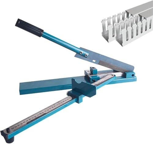Cortadora manual de riel DIN y PVC, cortadora de conductos de cableado de plástico con ángulos ajustables de 45°/90° para tuberías y mangueras de polietileno