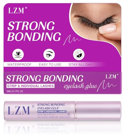 LZM Pegamento Pestañas Postizas Pegamento Pestañas Lash Glue Eyelash Glue Transparente de Adhesivo Para de Secado Rápido y Duradero Tira (5ml)