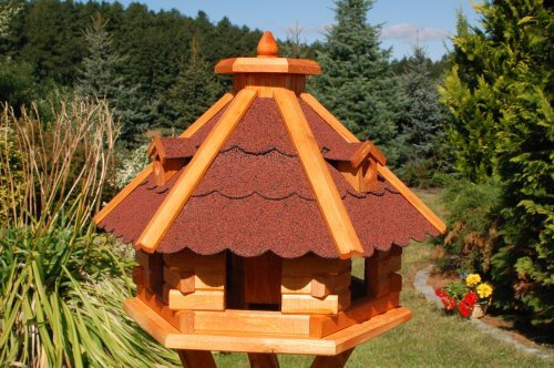 Deko-Shop-Hannusch Vogelhäuschen, Vogelhaus mit Bitumschindeln, behandelt