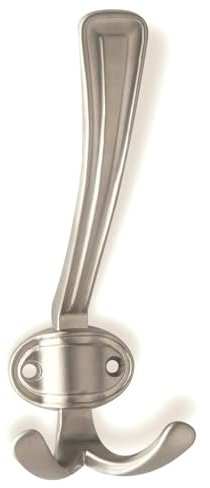 SIRO Kleiderhaken Zeitz, Schlicht, Zinkdruckguß - Matt vernickelt, 157 mm x 67 mm x 76 mm, LA 32 mm, 1096/ZN4