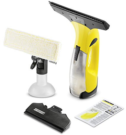 Kärcher WV 2 Premium - Aspiragocce a Batteria, Capacità Serbatoio 100 ml, Resa per Carica 25 Finestre, Ampiezza di Lavoro 280 cm+140 cm, Flacone Spray, 2 Bocchette, Lavavetri, Caricabatteria