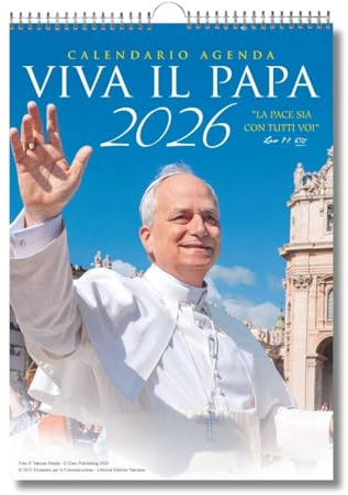 EURO PUBLISHING Calendario Viva il Papa Leone XIV 2026 - cm 29x42 - Prodotto Ufficiale