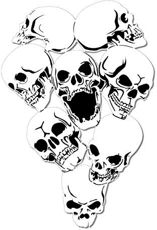 Herterich Products Airbrush Schablone für Totenköpfe | Tattoo und Graffiti Stencil Airbrush | Totenkopfmotiv | Lasergeschnittene Präzision | Wiederverwendbar und Lösemittelresistent