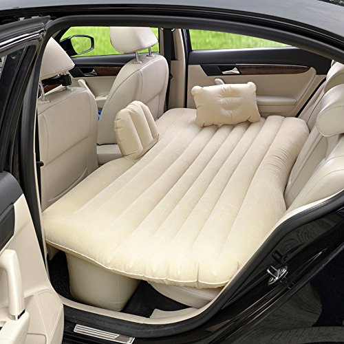 Vinteky Materassino gonfiabile per auto e SUV, da viaggio, campeggio e attività all’aria aperta, Beige, 140 x 90 x 45 cm