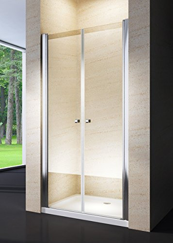 Yellowshop - Box Doccia Cm 70, 80, 90, 100, Porta Nicchia Saloon In Alluminio Cristallo Trasparente o Opaco 6mm Altezza Cm 190 Apertura A 180 Gradi (70 CM (Da 68 a 72 CM), TRASPARENTE)