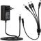 Tonton DC 12V 2A CCTV Kamera Netzteil EU Stecker (Schwarz) Power Supply Netzgerät für CCTV DVR/Kamera + 1 auf 4 Y-Splitter DC 12V Kabel Splitter 1 Buchse zu 4 Stecker für Überwachungskamera