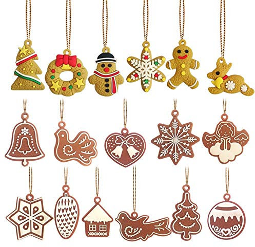 Kungfu Mall 17 PCS PVC Multicolour Christmas Tree Ornaments Animals Hand Snowflake Snowman Wind Chime Bird Angel Small Mini Pendants for Christmas Tree Hanging Decoration Ornaments & Art Crafts Gift.