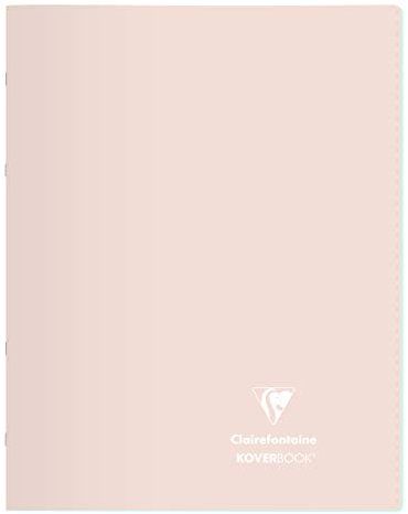 Clairefontaine 981481C - Packung mit 10 Heften Koverbook Blush, DIN A4+, 24x32 cm, geheftet, 48 Blatt, französische Lineatur, 90 g, farbig sortiert, 1 Pack