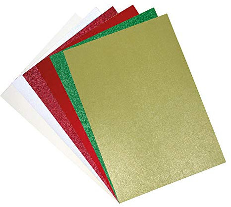 Surfacez Kartonbögen A4 60 Stück (Pearl & Glitter festlich)