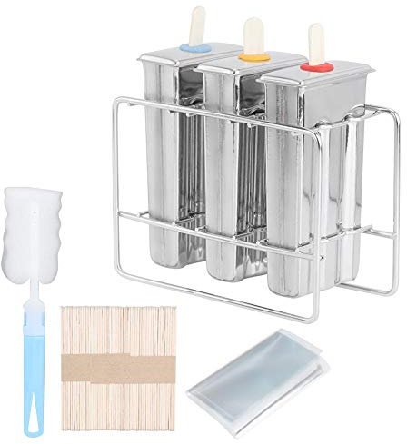BuyWeek Moldes Helados, Molde para Polo de Helado de Acero Inoxidable 304 Molde de Helado DIY con 55 Barras y Kit de Cepillo de Limpieza, para Uso Doméstico(#2)