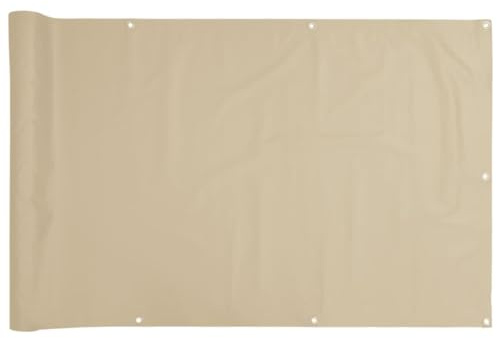vidaXL Balkon Sichtschutz Bespannung Terrasse Windschutz Sonnenschutz Balkonbespannung Balkonverkleidung Beige 120x500cm Oxford-Gewebe