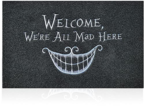 AOAOPQ Funny Door Mats Outdoor Welcome Mats Indoor with Natural Rubber Backing,Black Smiley Doormats for Front Back Door Entrance Hallway Garden