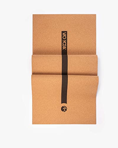 VIO YOGA Yogamatte • Natur Kork + Naturkautschuk • super rutschfest bei feuchten Händen • nahezu 100% biologisch abbaubar • gute Dämpfung • Fitness & Pilates • 185 x 61 x 0,4 cm (Kork Pro)
