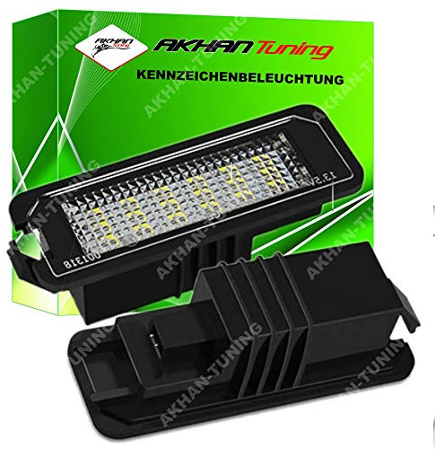 akhan KBVWP - Fehlerfrei Kennzeichenbeleuchtung, Nummerschildbeleuchtung Xenon Weiß Kompatibel mit Altea XL (5P), Exeo (3R), Ibiza (6F), Ibiza Cubra, Leon (1P, 5F), Toledo IV (KG)
