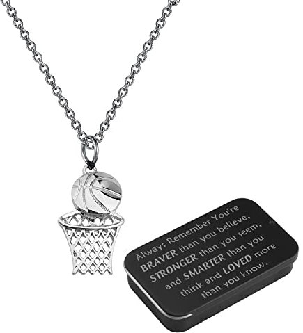 BNQL Basketball-Halskette, Basketball-Liebhaber, Geschenke, Basketball, inspirierende Geschenke, Basketball-Sport-Halskette, Schmuck