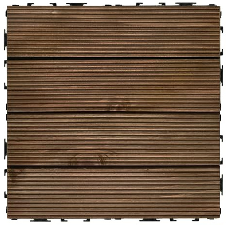 OutdoorZ Interlocking 12-Inch Deck Tiles, 27 Tiles - 12 x 12, Plank Royal Mahogany - DIY Weatherproof Patio Tiles -Durable Deck Flooring for Outdoor & Indoor Use by Achim Home Decor
