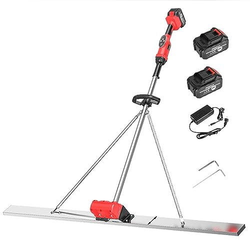 Kit vibratorio para solado de hormigón Herramienta de acabado de hormigón Regla de nivelación de superficies de hormigón, Máquina Vibratoria Eléctrica sin Cable para Acabado de Cemento ,1.5m-2Battery
