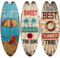 Tofficu 3 StüCk Surfbrett Holzschild - Sommerliche Wanddekoration FüR Strand, Pool & Garten, Nautische AußEnwand-Deko Mit Surfbrett-Design, Perfekt FüR Zuhause, BüRo, Hotel Und Mehr