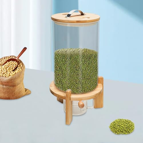 KenSyuInt 7,5 l rivdispenser, glasädeskärl, frukostdispenser, havregryn, förvaringstank, kattmatbehållare, müsli, majsflingor, dispenser, förvaringsbehållare, glas, förvaringsbehållare, kruka