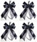 CaPiSo 4 fiocchi pronti, 14 x 20 cm, senza fai da te, in raso, per auto, funerale, per corona, bouquet, nero (fine 06, 4 pezzi)