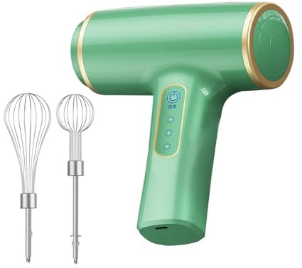 Handmixer elektrisk handhållen, kökshandmixer, uppladdningsbar höghastighetsomrörare visp bärbar för deg blanda mjölk skummning resor latte protein shakes drycker bakning