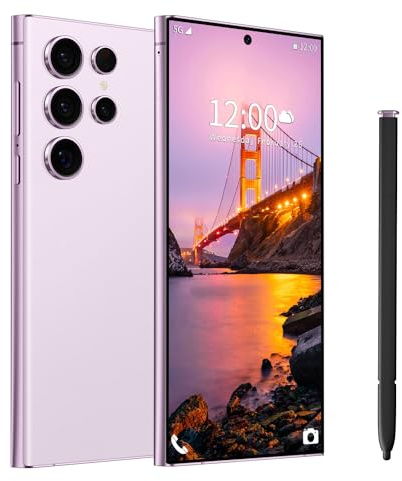I24 Ultra Unlocked Phone,Built in Pen The Phone,Smartphone Battery 6800mAh 6.8 HD Screen,Android 14 16+512GB with 128GB Memory Card Cell Phone,5G/Face ID/Fingerprint Lock/GPS (Purple, 16+512GB)